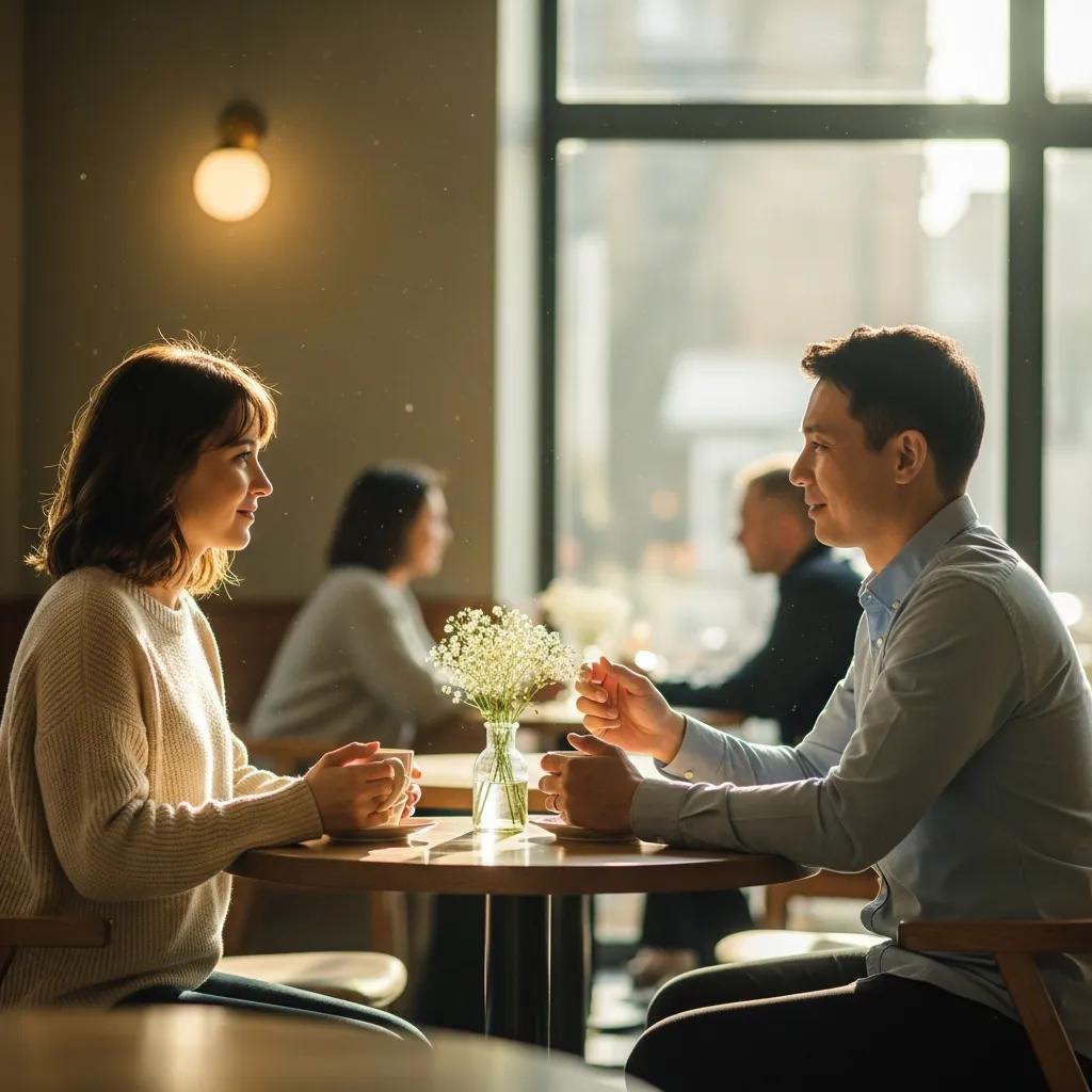 Couple discussing an uncontested divorce in a calm, welcoming setting